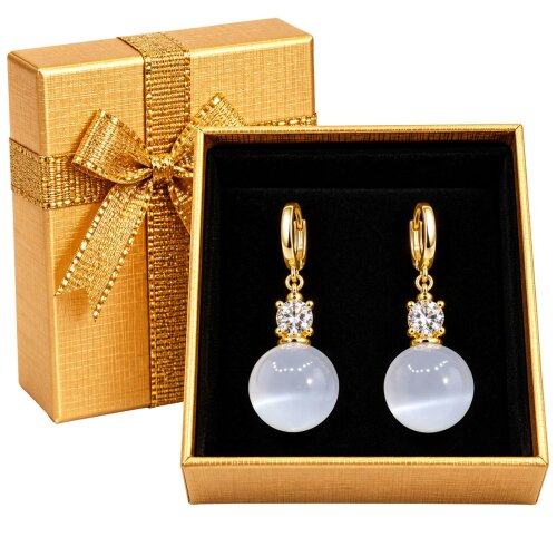 smartbies Luxury Gold Drop Earrings for Women - Gift Box – Sparkling Crystal Floral Earrings, Elegant Statement Jewellery Gift for Her