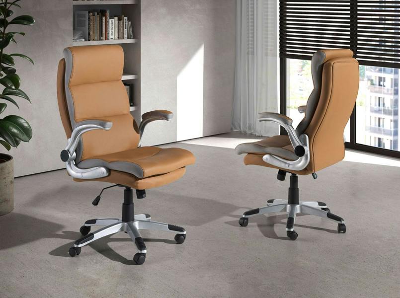 Angel Cerdá Brown leatherette swivel office chair 4141