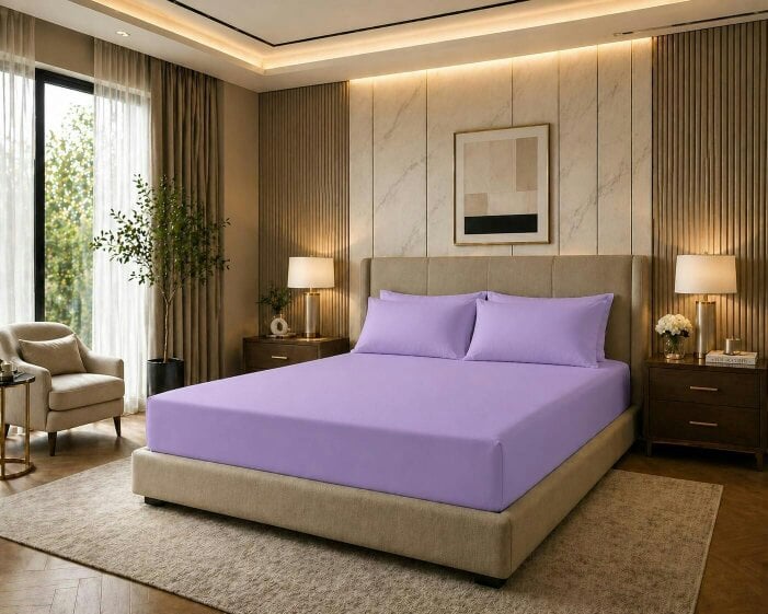 Night Zone 180 Thread Count Percale Extra Deep Fitted Sheet 40cm – Non Iron Polycotton Bed Sheet