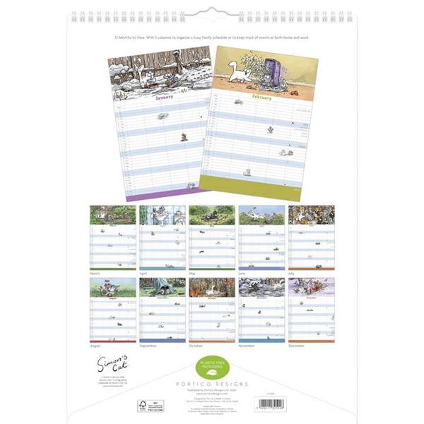 Simon's Cat A3 Family Planner 2027, Family Planners, Month To View, Humour, Gift