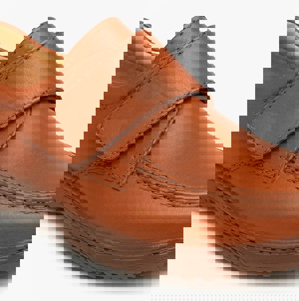 Scimitar KAIL Mens Faux Leather Touch Fasten Bar Loafers Tan