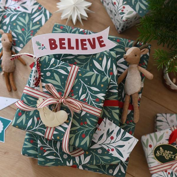 Christmas Foliage Wrapping Paper - product in use