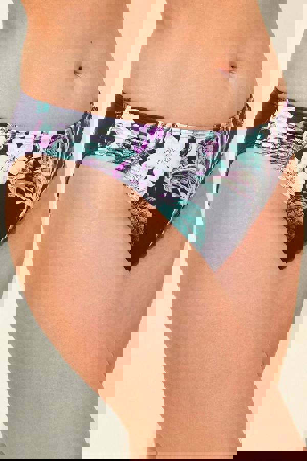 Floral Print High Leg Bikini Briefs