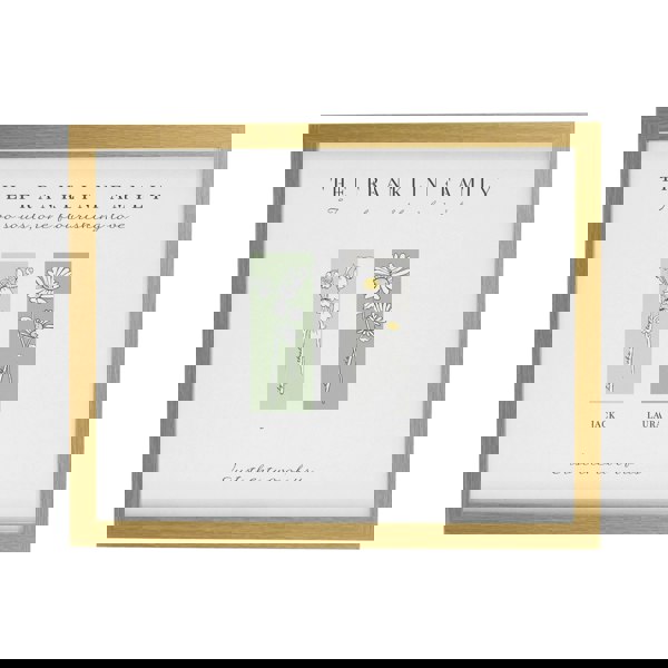 Personalised Memento Company Personalised Birth Flower Family of 2 Oak Framed Print