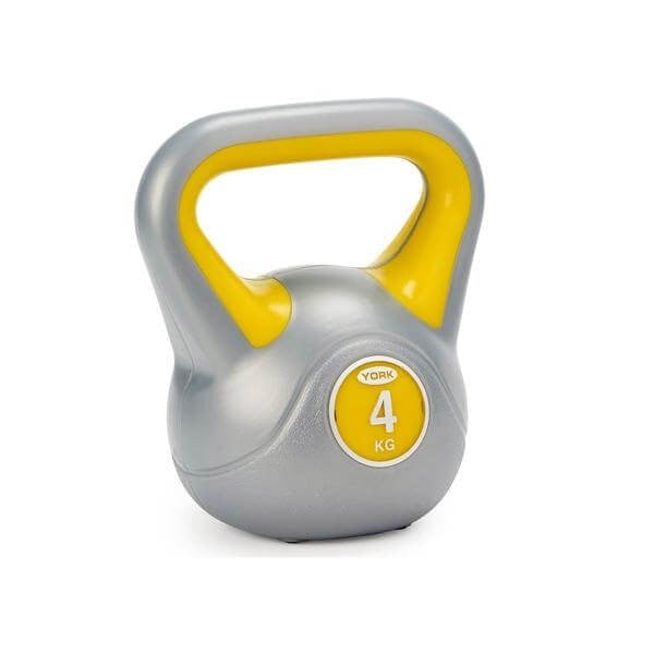 York 4kg Vinyl Kettlebell - Yellow