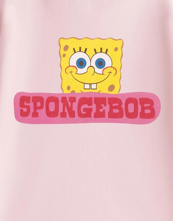 SpongeBob SquarePants Unisex Kids Pink Face Short Sleeved T-Shirt