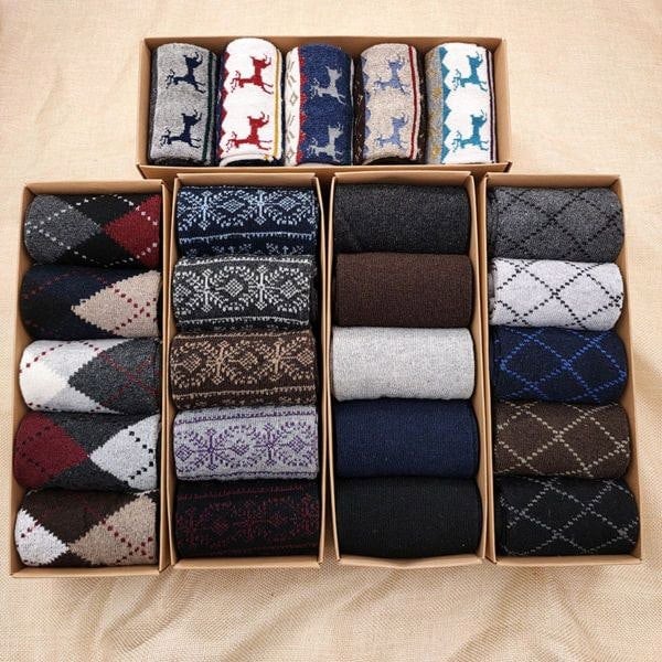 Leaper Boxed Set of 5 Pairs Wool Men’s Socks