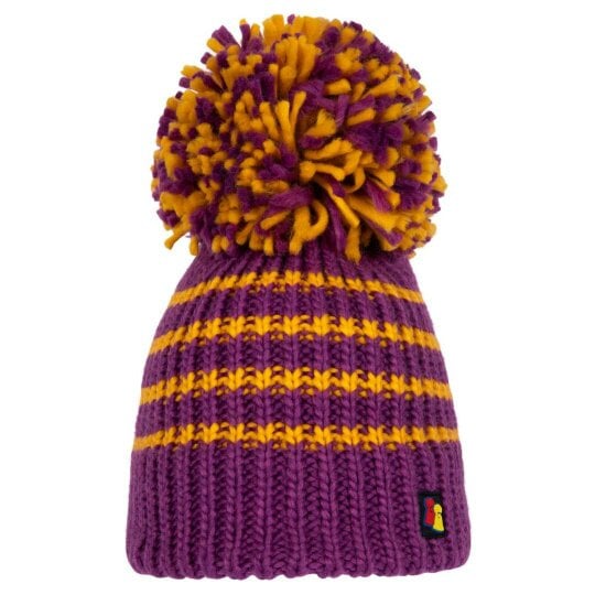 Purple and Yellow Big Bobble Hat