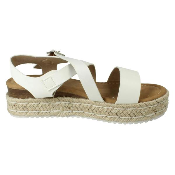 Savannah Ladies Savannah Cross Strap Platform Buckle Fastening Casual Sandals F12094