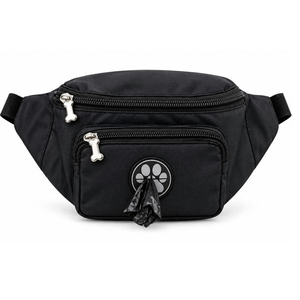 Love EMVY Dog Walking Bumbag with Adjustable Waist & Poo Bag Dispenser - Black