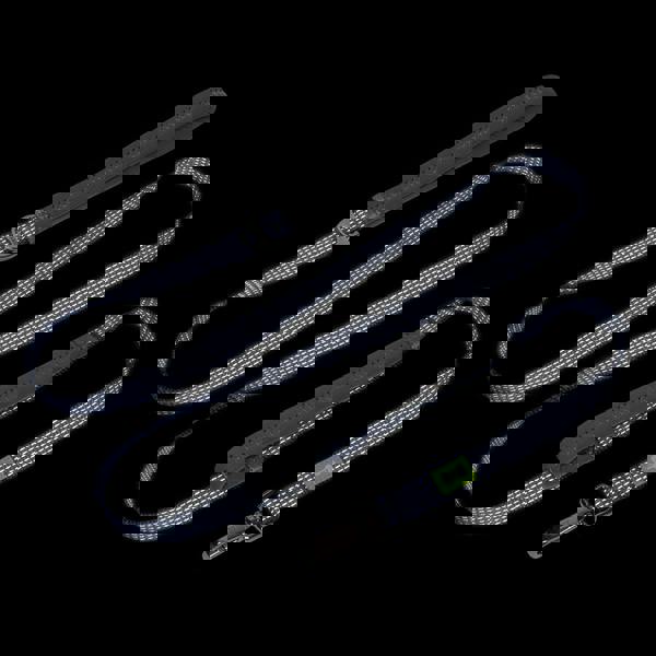 Built New York BUILT PET Medium Double Handled NightSafe™ Reflective Lead - Blue