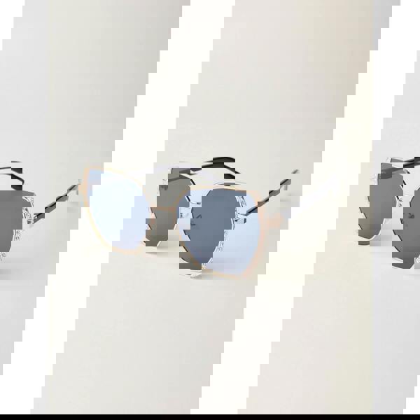 Blue Vanilla Gold Side Frame Oversized Sunglasses