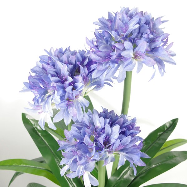 Leaf 90cm Premium Artificial Agapanthus with pot BLUE