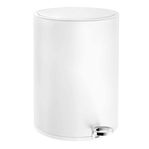White stainless steel pedal bin