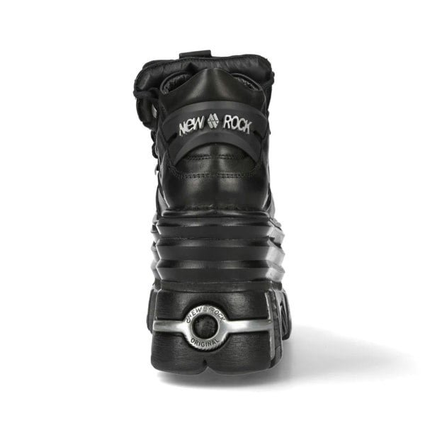 New Rock M-106-C181 Black Gothic Chunky Platform Ankle Boots