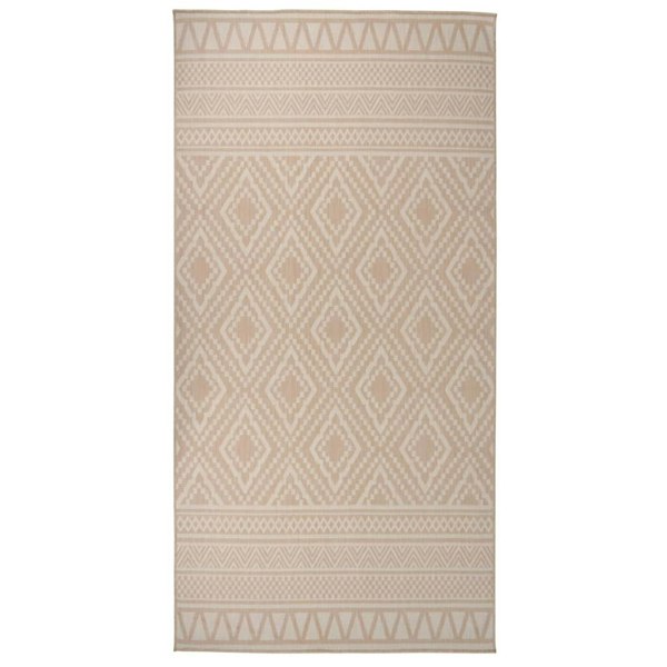Berkfield Outdoor Flatweave Rug 100x200 cm Brown Stripes