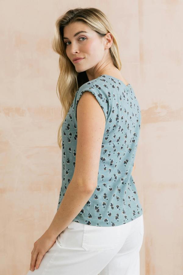 Lily & Me Sway Organic Cotton Jersey T-Shirt Verbena Ocean