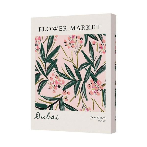 Benjamin Tate Design Flower Market Canvas Art Print Pink Floral Leaves Wall Decor