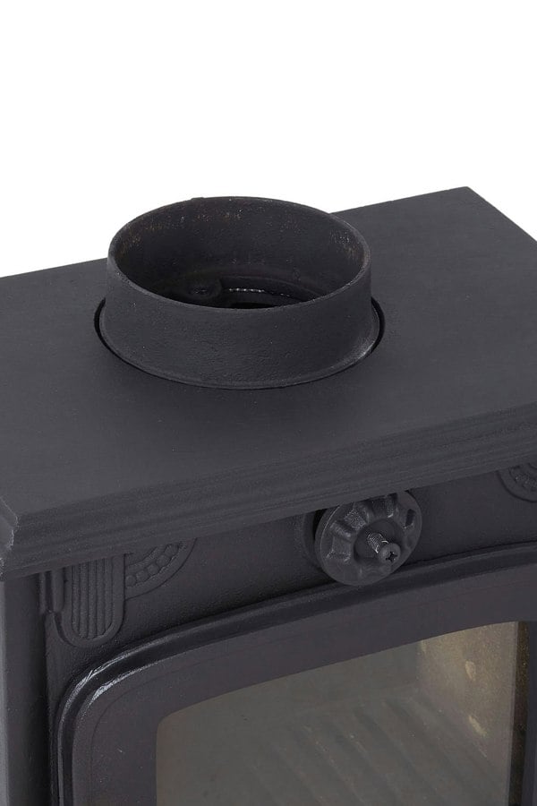 Living and Home Freestanding Cast Iron Wood Burning Stove Fireplace with Stove Pipe