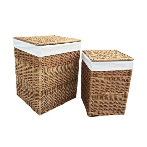 Wicker Square Laundry Basket