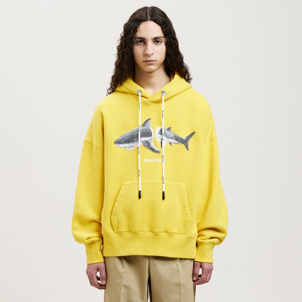 Palm Angels Shark Logo Hoodie - Bright Yellow