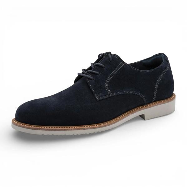 Tamaris Men's Navy Blue Suede Leather Plain Toe Derby Shoes