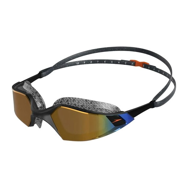 Speedo Unisex Adult Aquapulse Pro Mirror Swimming Goggles - Black/Gold