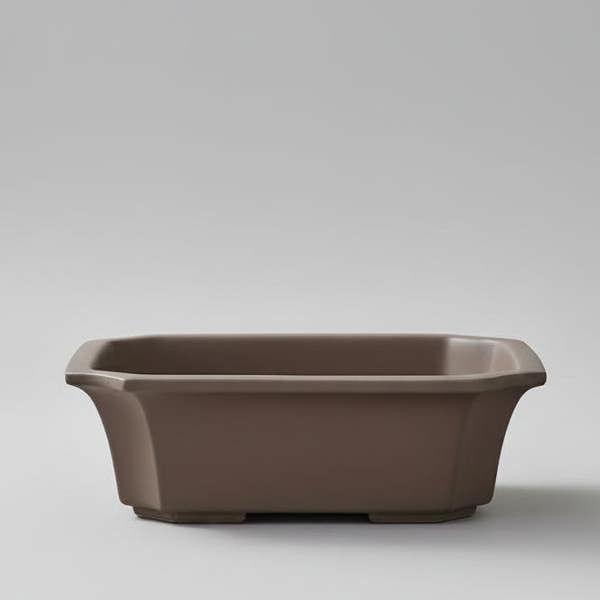 Yorkshire Bonsai 22cm Premium Unglazed Bonsai Pot | Rectangle | 22cm x 18cm x 7cm | Brown