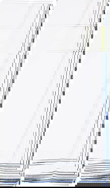 KAV Pack of 10 Men's Polycotton Handkerchief with with Imprinted Border Detail 36x36CM Polycotton Multifunctional Large Pocket Squares Hankies for Men