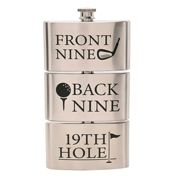 Diletto Gifts 19th Hole Golfer's Flask, Drinking Beverage Travel Barware Accessories19th Hole Golfer's Flask