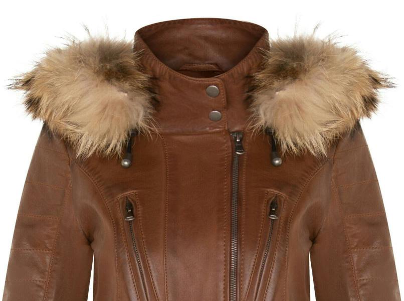 Infinity Leather Womens Quilted Leather Parka Jacket-Curitiba