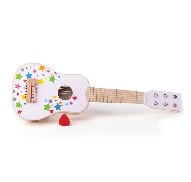 Bigjigs Toys Wooden Acoustic Guitar With Star Design