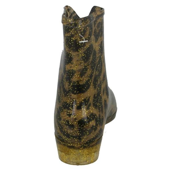 Spot On Ladies Spot On Leopard Print Ankle Wellington Boots