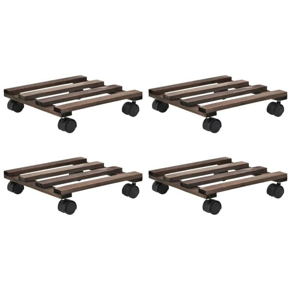 Berkfield Plant Rollers 4 pcs Cedar Wood 25x25 cm