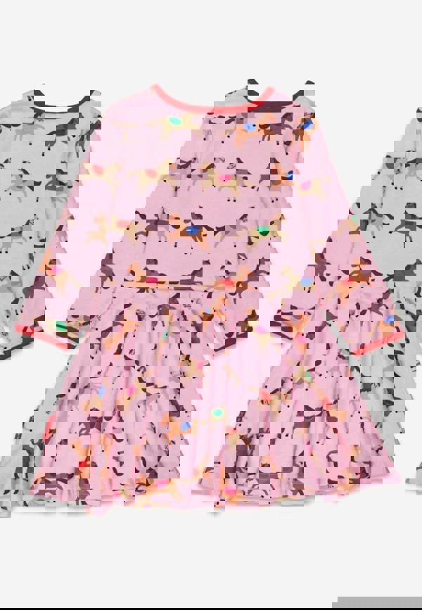 Organic Pink Horse and Pony Print Skater Dress - Toby Tiger