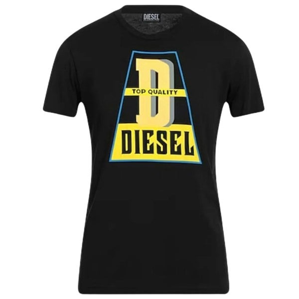 Diesel Top Quality Logo Black T-Shirt S