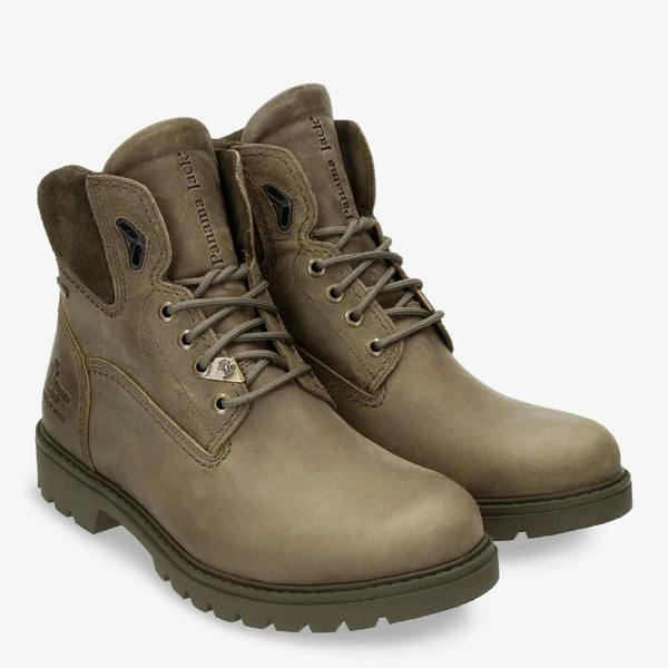 Panama Jack Amur GTX C32 - Men’s Khaki Waterproof Leather Ankle Boots