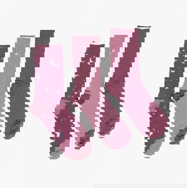 Totes Toasties ANKLE Womens Cotton Blend 3 Pack Socks Star Multi: