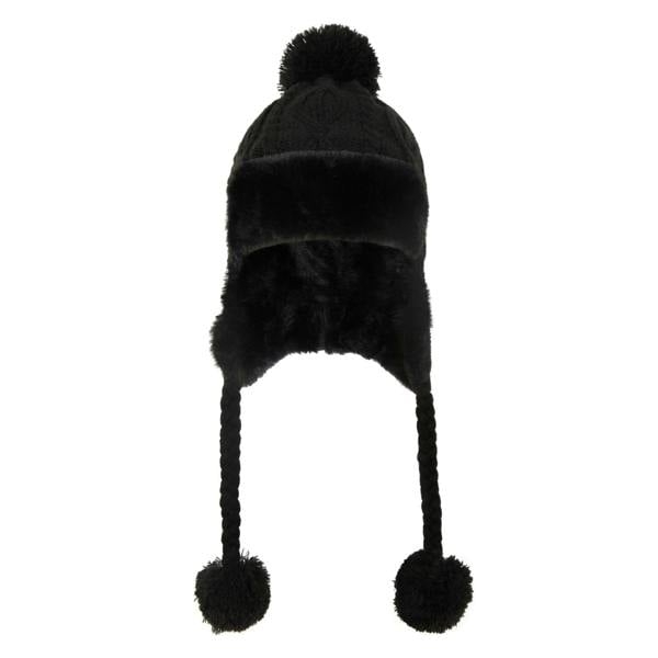 Mountain Warehouse Womens/Ladies Sierra Knitted Thermal Bomber Hat - Black - 