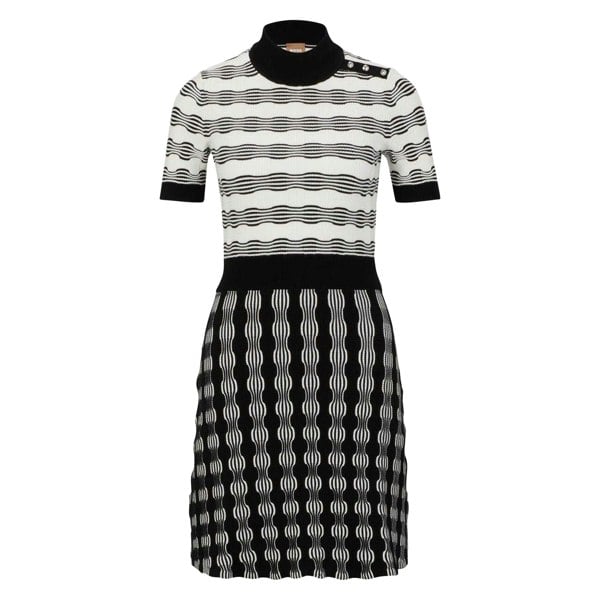 Boss Womens/Ladies Foldiana Knitted Dress - Black/White