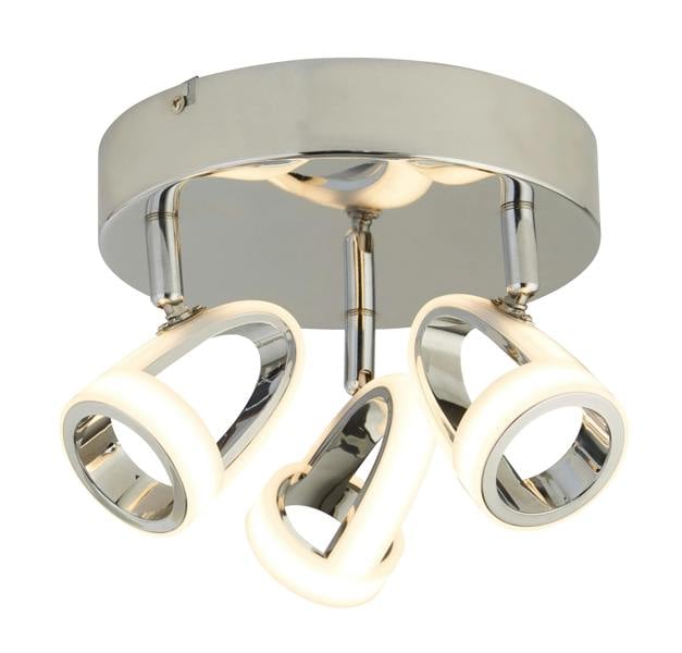 Pagazzi Lighting Baird 3 Light Round LED Polished Chrome Ceiling Spotlight Plate