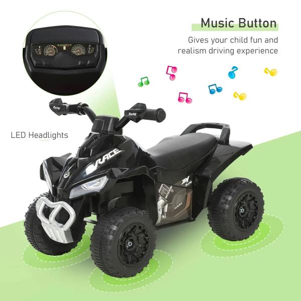 Toddler ride-on car walker with LED-style headlight area, green and black body
