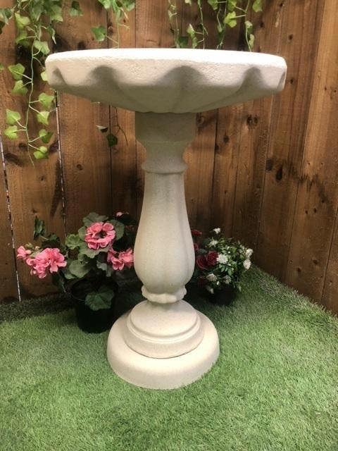 Elegant Tall Sandstone Birdbath