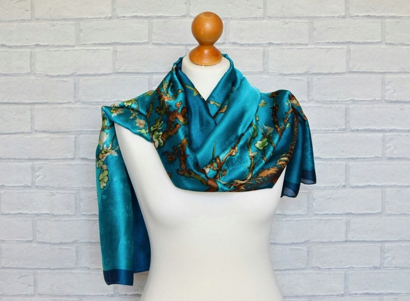 Antonia York Aria | Silk Scarf - Van Gogh Almond Blossom