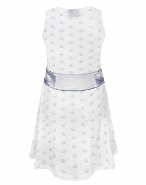 Star Wars Girls White Princess Leia Sleeveless Skater Dress