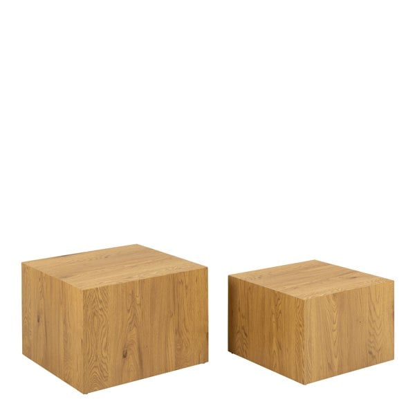 Furniture To Go Dice Square Coffee Table Set in Oak Effect