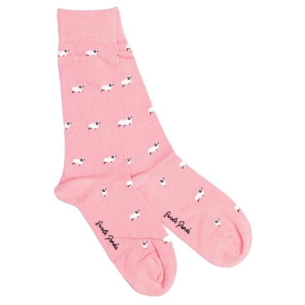 SWOLE PANDA Sheep Bamboo Socks, Pink