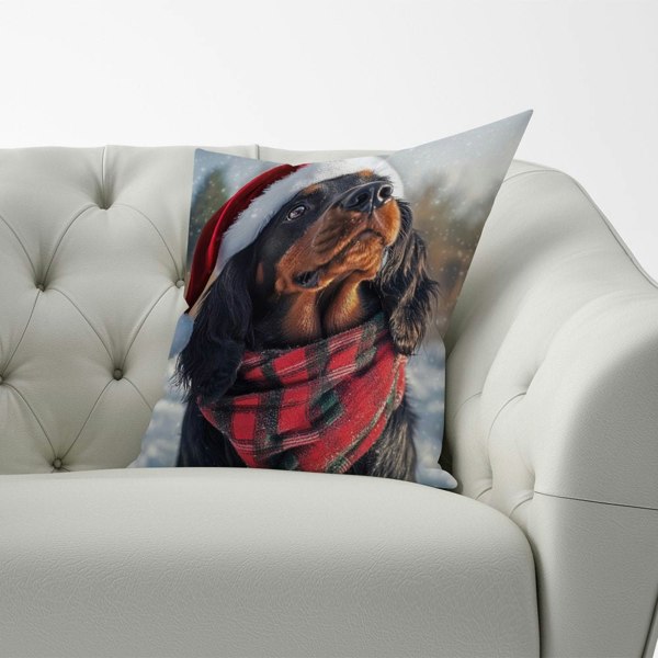 Warren Reed Christmas Gordon Setter Cushion