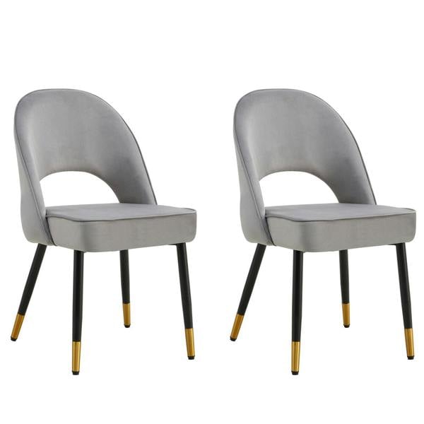 HYGRAD BUILT TO SURVIVE Padded Velvet Dining Chairs with Black Legs – Set of 2 | HYGRAD®