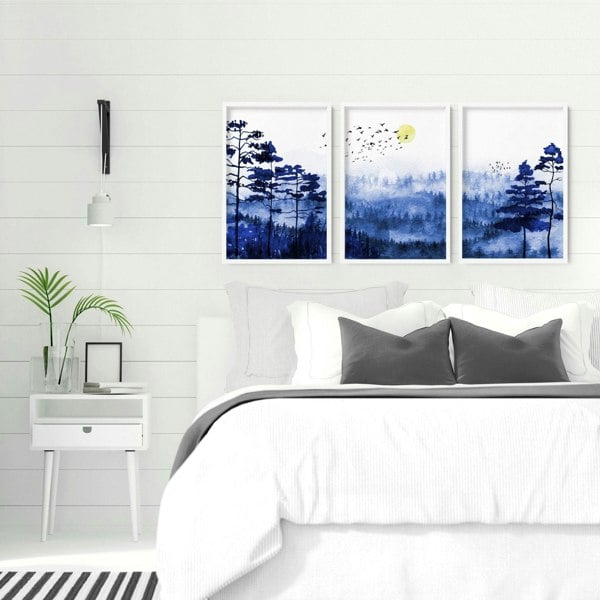 Scandi art prints | set of 3 Bedroom wall art